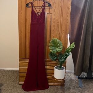 Burgundy Lace Accent Gown/Perfect Condition, Worn Once